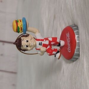 Vintage 90s Coca-Cola x Big Boy Burgers Mascot Christmas Holiday Ornament